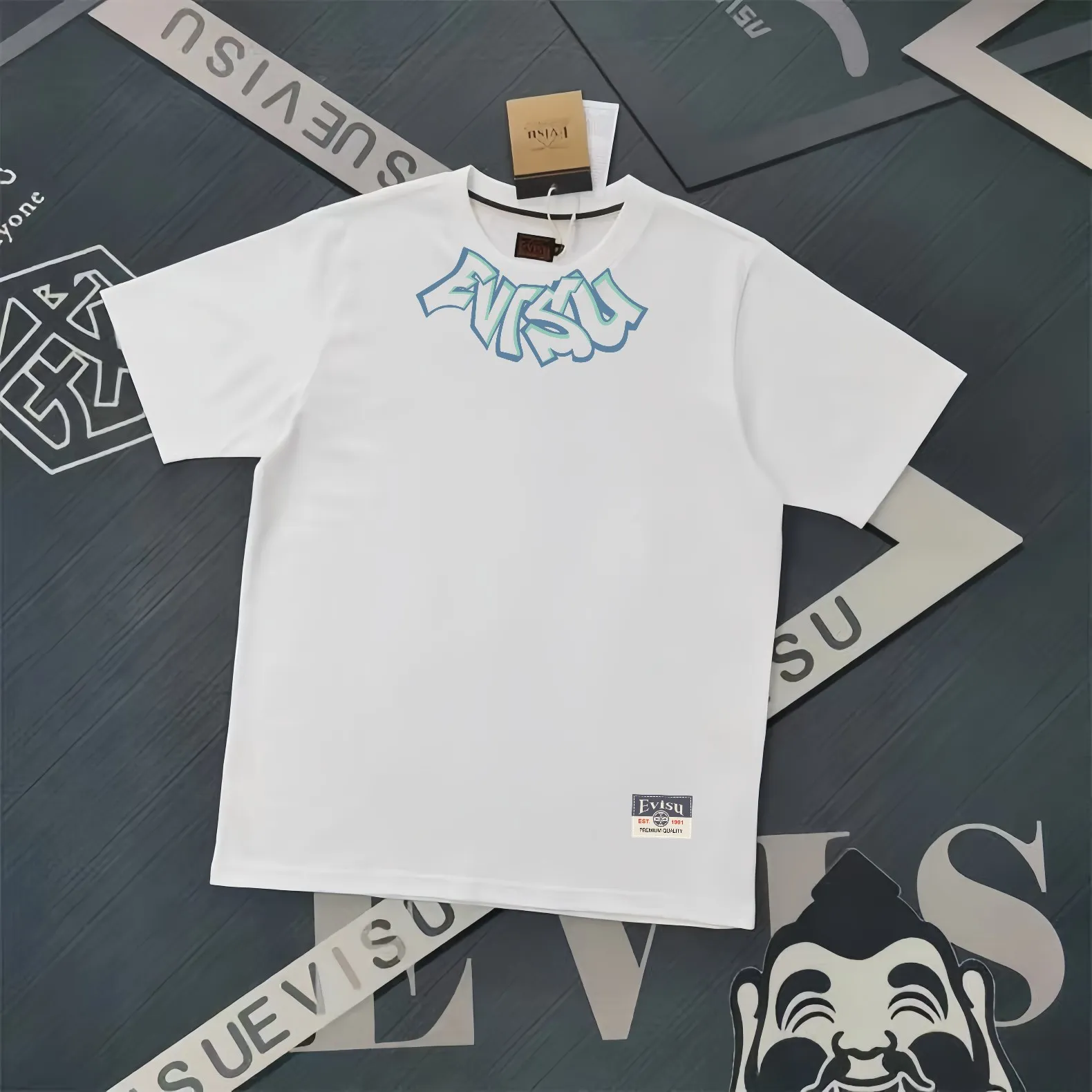 Evisu 2025New Arrival T ⚠ Quality⚠ Same Style T 。 ，Black S-XXL，White S-XXL，Gray M-XXL，Red S-XXL， Red M-XXL